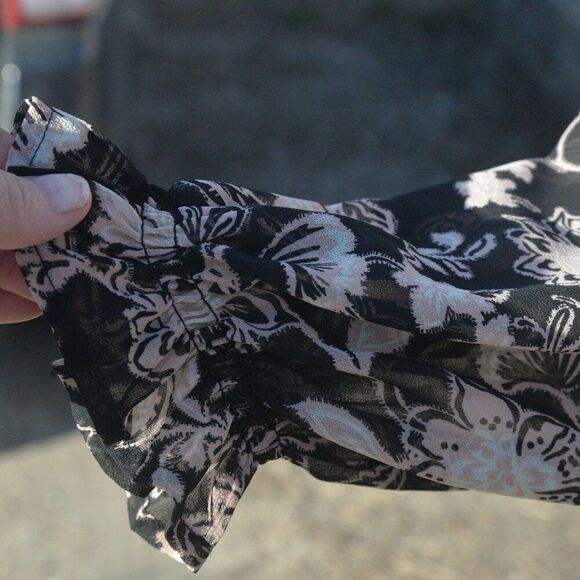 Sanctuary Ruffle Moment Chiffon Blouse 100 Percent Recycled Polyester Oversized - Picture 4 of 6